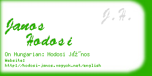 janos hodosi business card